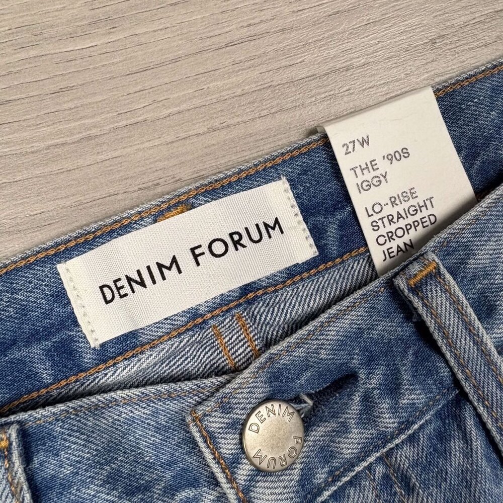 Denim Forum Womens The 90s Iggy Low Rise Cropped Straight Jeans Blue Size 27 - Picture 7 of 10